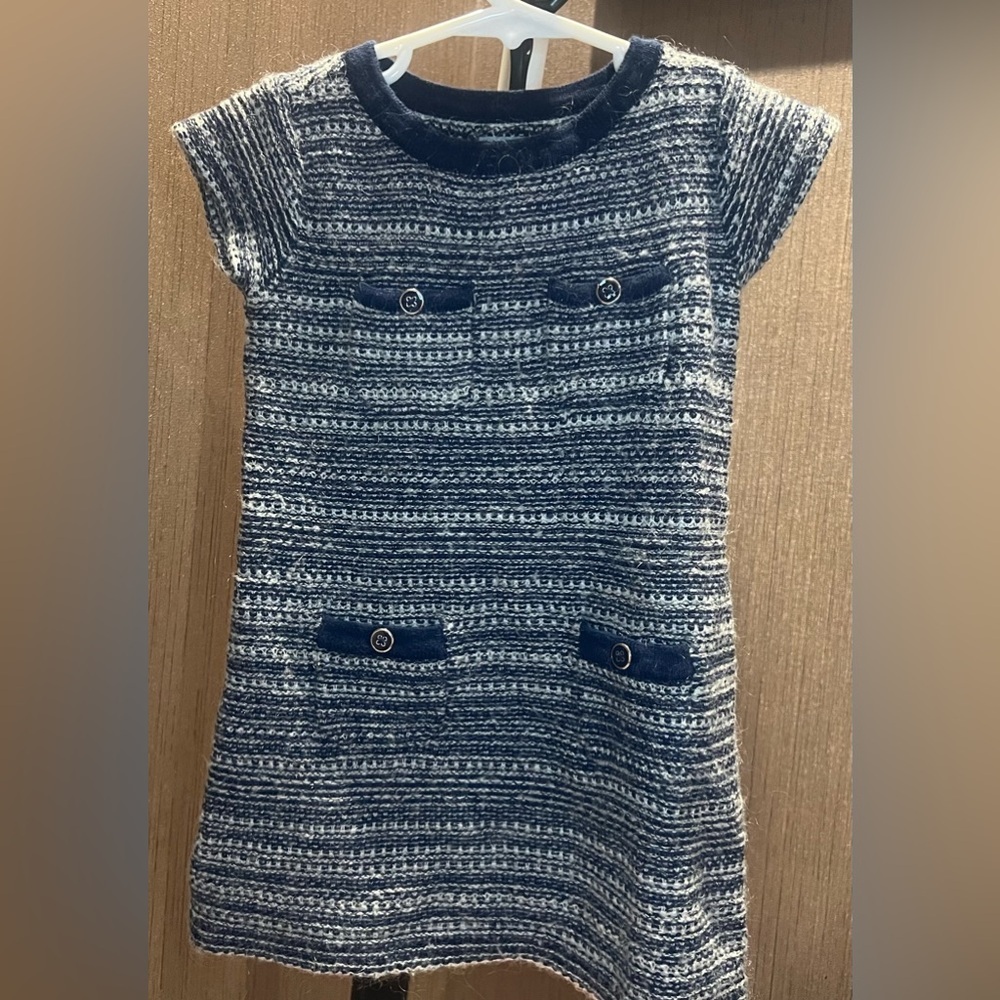 GAP Baby Blue and White Knit Sweater